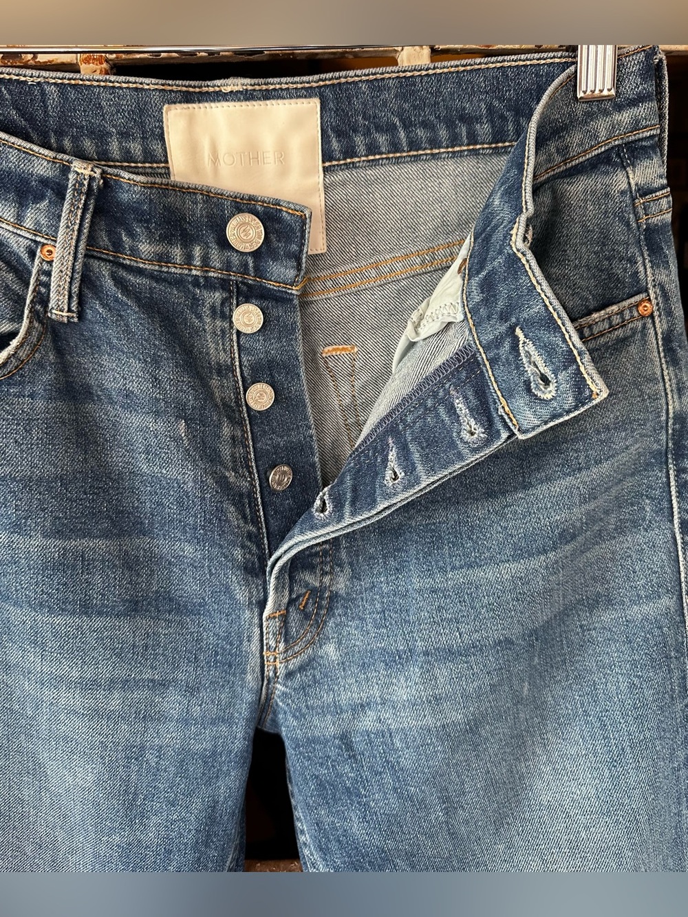 Mother The Tripper Mid Rise Flare Jeans Light Wash Size 28 - Picture 4 of 10